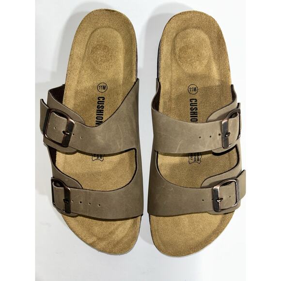 Cushionaire Lane Brown Cork Footbed Sandal Leather Insole Men’s Size 11M - Picture 2 of 7